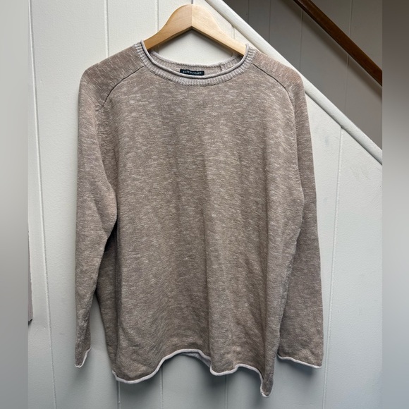 Eileen Fisher NWT Organic Linen Blend Pullover Fisherman Sweater Size Medium - Picture 2 of 5